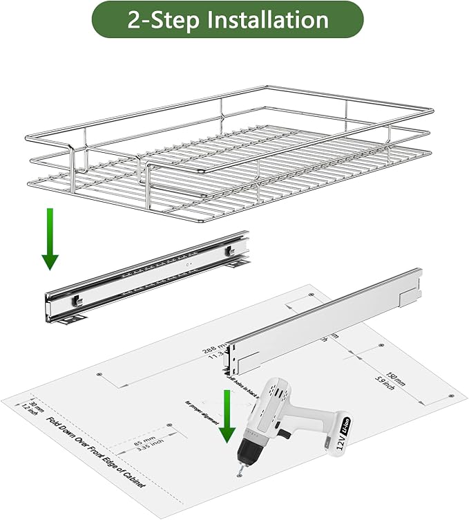 LOVMOR Pull Out Cabinet Organizer 20"W x 21"D, Kitchen Cabinet Pull Out Shelves Slide Out Storage