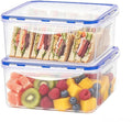 KIGI Large Square Food Storage Containers, Set of 2 (10 Cup) | Airtight & Leak proof, 4-Sided Locking Lid, Ideal for Meal Prep, Picnic, Lunch & Fruit Storage, BPA-Free Plastic, 81 oz