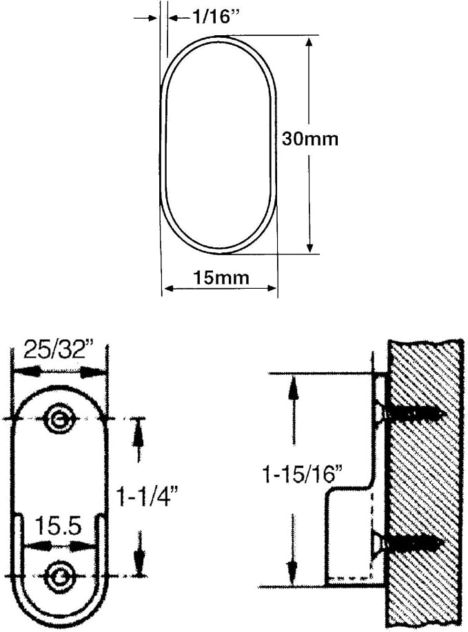 Outwater 48 Inch Black Aluminum Oval Closet Rod Kit, 1-3/16 Inch x 19/32 Inch Profile, Includes Matching Screw Mount Supports and Mounting Screws, Pack of 14