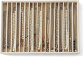 Large Jewelry Organizer for Drawer Insert Velvet Stackable Jewelry Trays for Earring Necklace Bracelet Ring Display (Beige, 16 Grids)