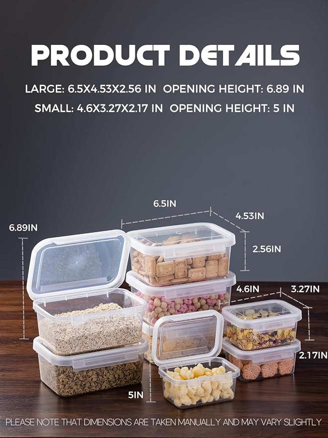 LivLab Mker 13 Sets Food Storage Containers with Lids - Reusable Meal Prep Containers Bpa-Free Freezer Lunch Boxes for Leftovers, Snack, Fruits, Salad (10 Large + 3 Small)