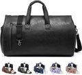 Convertible Garment Bag, Carry on Garment Duffel Bag with Shoulder Strap, Men's Women's Travel Clothing Bag with Shoe Compartment, 2-in-1 Hanging Suitcase Suit Business Travel Bag (Black)