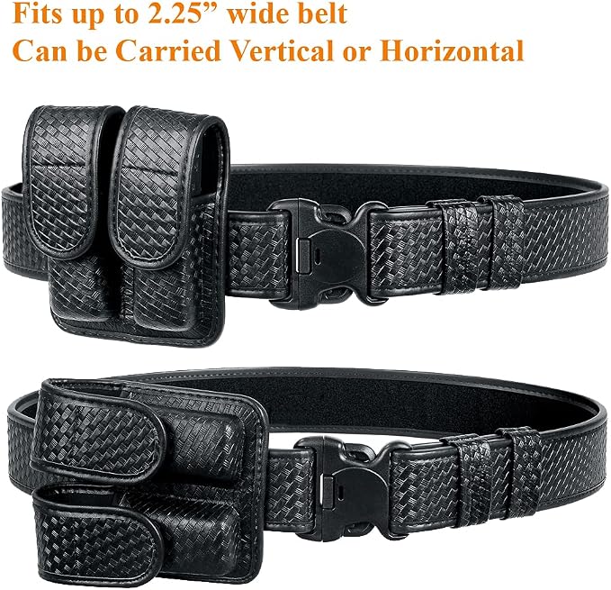 Molded Double Mag Pouch Holster with Double and Single Stack Magazines .380, 9mm & 40 Cal for S&W M&P Ruger Glock Walther H&K