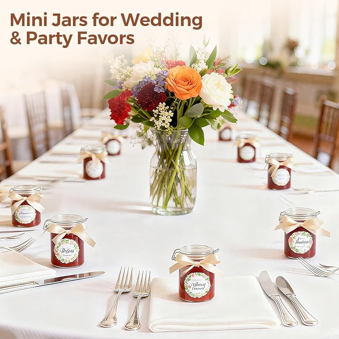 ComSaf Small Mason Glass Jars with Airtight Lids 8 oz 6 Pack Pantry | Jelly spice jar, Sourdough discard, Jam jelly honey, Spice rack cabinet organization, Seasoning herbs powders