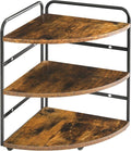 IBUYKE Corner Shelf,Wood Kitchen Spice Organizer,Brown TWJ002H | Bathroom Counter Organizer 3-Tier Spice Rack for Small Spaces Cosmetic Storage Perfume Holder Adjustable Height