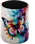 Vibrant Butterflies Pen Holder Pencil Organizer for Desk, 3.1” x 3.1” x 3.9” Pencil Cup Office Supplies, Large Capacity Cute Pen and Makeup Brush Holder for Home, School, Desktop