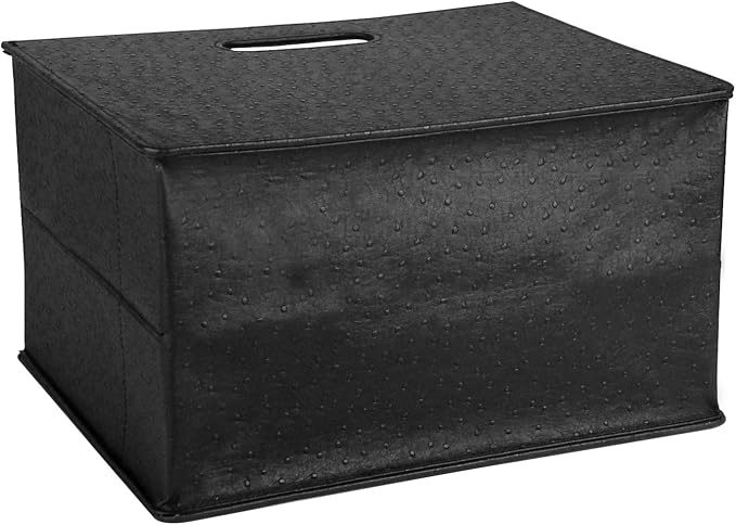 HofferRuffer Magazine Basket Holder, Foldable Magazine Rack, Document File Holder Organizer, File Folder, Newspaper Storage Bin Organizer for Home or Office(Black)