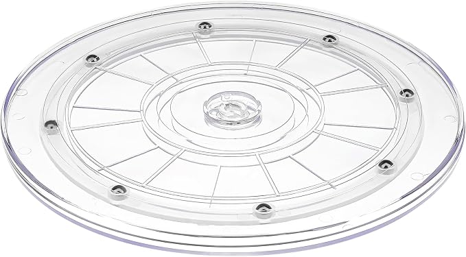 9" Acrylic Clear Lazy Susan Turntable | Steel Ball Bearing for 360-Degree Rotation,Durable Plastic Turntable for Tables Top,Cabinets,Spice Racks