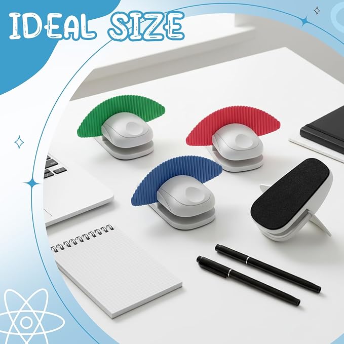 Faccito 4 Pcs Paper Holder Stand for Typing Non-Slip Mat Desktop Folder Document Holder with Anti-Slip Pads Portable Copy Stand Desktop Clamp for A4 Paper Office Reading (White,Blue,Red,Green)