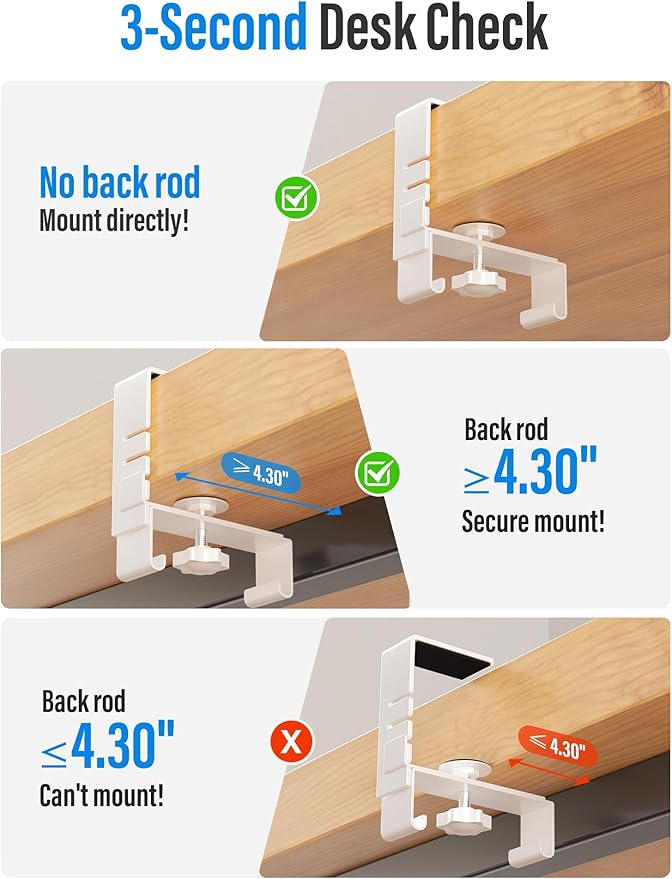 [Upgraded] Large Under Desk Cable Management Tray, Cinati Cable Management Under Desk No Drill, 28.4" Fabric Cord Hider for Wire Organizer, Cord Organizer for Office, Home - Supports Up to 30lbs White