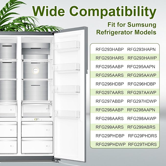 DA97-06419C Refrigerator Door Shelf Replacement (2 Pack) Compatible with Samsung Fridge Door Bin RFG293HABP,RFG296HDWP, RFG297AABP -Replace DA63-04316, AP4567198, 1998156, PS4174247, DA63-04314