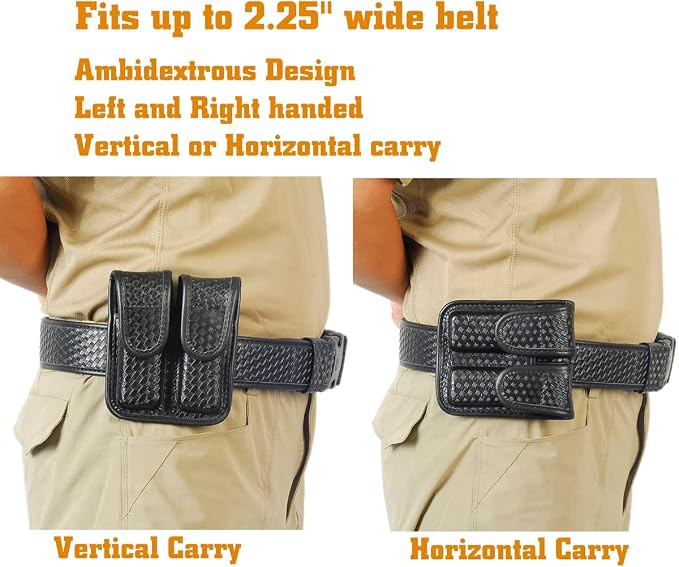 Molded Double Mag Pouch，Tactical Universal Magazine Holder Fits virtually Any 9mm, 40 or .45 Caliber Pistol Mag Single or Double Stack IWB or OWB Mag Pouch