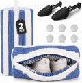 Kalitease Shoe Washing Bag – 2Pcs Reusable Shoe Laundry Bags for Sneakers, 360° Deep Cleaning, Secure Lock Sneaker Washing Machine Bag with 6 Deodorizer Balls & Shoe Trees (white)
