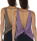 icyzone Women's Open Back High Neck Workout Athletic Gym Tank Tops