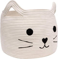Large Woven Cotton Rope Storage Basket, Baby Laundry Basket Organizer for Towels, Blanket, Toys, Clothes, Gifts | Pet Gift Baskets for Cat, Dog - 15.7" L×11.8" H