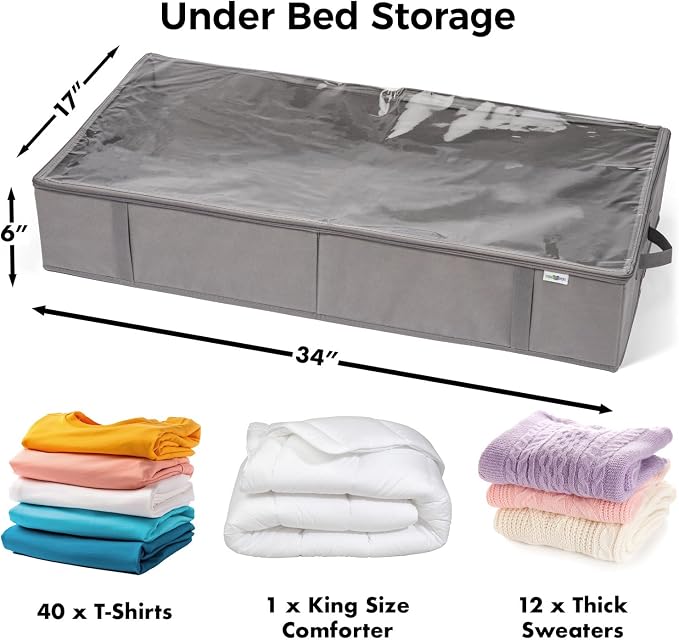 StorageExpert Closet Organizers and Storage - Maximize Space with Under Bed Storage Containers & Clothes Storage - Ideal Closet Organizer, Toy Storage Organizer & Underbed Storage (Black, 4 Pack)