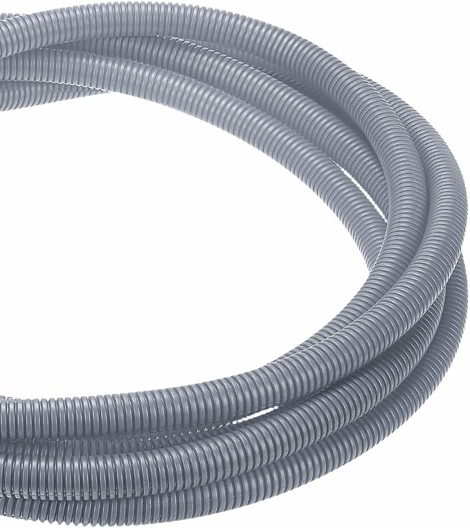 DMiotech 50ft Wire Loom Split Tubing 5/8 Inch(15.9mm) ID, Cord Protectors from Pet Flexible Conduit Cable Management for Office Home Garden, Gray