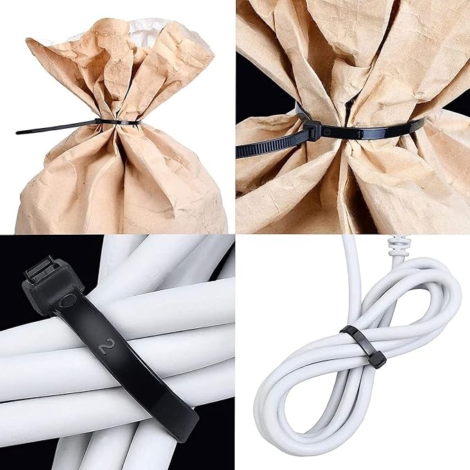 Zip Ties 14 Inch Black Cable Ties Wraps 100 Pcs with 60 Pounds tensile | Long plastic ties wraps 100 pcs/Pack