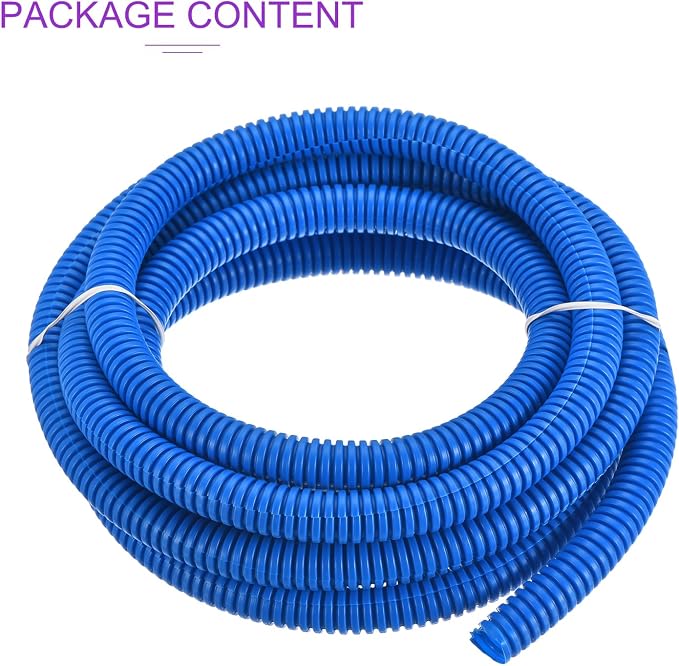 DMiotech 10ft Wire Loom Split Tubing 1/2 Inch(12.7 Mm) ID, Cord Protectors from Pet Flexible Conduit Cable Management for Office, Home, Garden, Blue