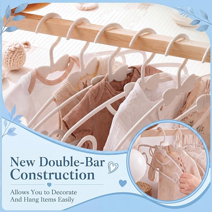 Wooden Baby Shower Crate Closet with Hanger Rack, Blue Bow Baby Gifts Basket with Balloon Accessories, DIY Babies Welcome Box for Pregnancy New Parent