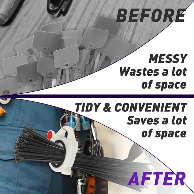 5 Pcs Zip Tie Organizer - Lightweight Cable Tie Holder for Easy Organization Without Waste - Reusable Zip Tie Tool - Zip Tie Holder