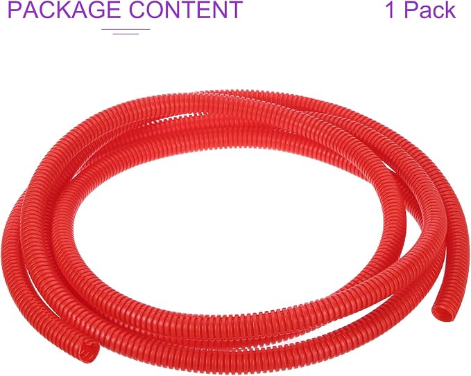 DMiotech 10ft Wire Loom Split Tubing 1/4 Inch, Cord Protectors from Pet Flexible Conduit Cable Management for Office, Home, Garden, Red