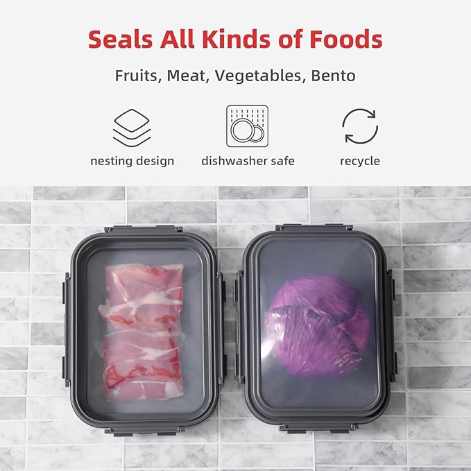2-Piece Airtight Food Storage Containers Set – Avocado Saver, Onion Keeper, Silicone Kitchen Organizers for Fridge, Reusable & Leak-Proof to Lock in Freshness K05-Pink