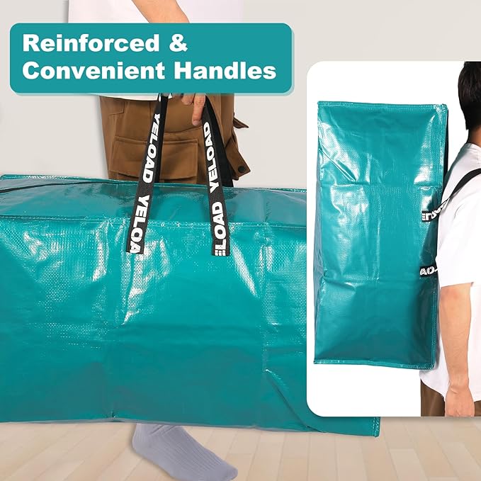 Pink Moving Bags - 8 Pack Extra Large Heavy Duty Storage Bags With Zipper & Reinforce Handles | 29x14x13 Inch Moving Tote Bags Bulk For Clothing, Shoes, Travel