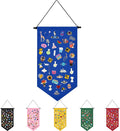 Winmany Wall Hanging Brooch Jewelry Storage Case Canvas Display Stand Enamel Pin Display Banner Holder Earrings Necklace Glitter Pin Collection Organizer (Blue)