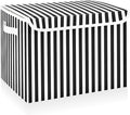 CaTaKu Black and White Striped Storage Bins with Lids Fabric Large Storage Container Cube Basket with Handle Decorative Storage Boxes for Organizing Clothes Shelves