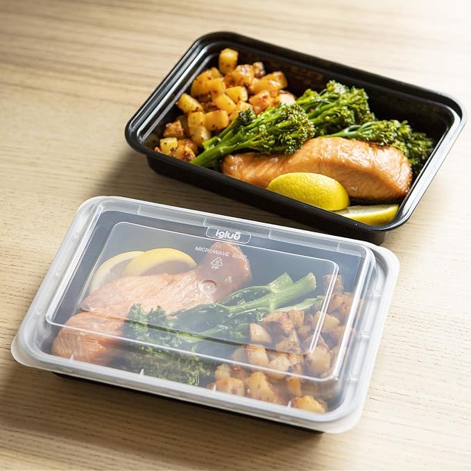 Igluu Meal Prep Containers Reusable (30 Pack) 1 Compartment – 28oz | Food Containers with Lids – Stackable, Microwave, Freezer & Dishwasher Safe – BPA-Free