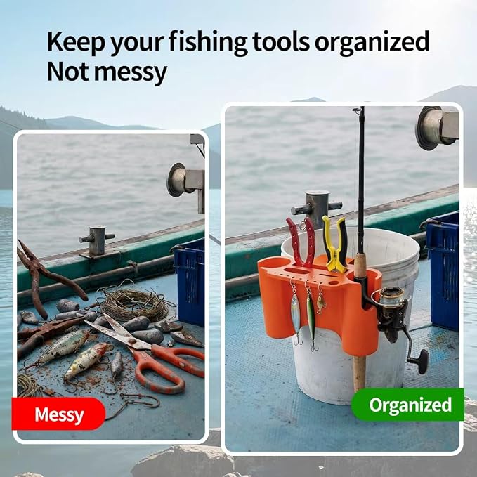 Bucket Fishing Tool Holder,Compatible with most 5 Gallon Bucket