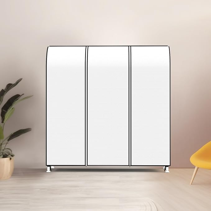 Zilink Garment Rack Cover Garment Bags Protector Wardrobe Cover 60in, White | Dustproof, Breathable, 2 Durable Zippers, Clothes Rack Cover for Garment Rack (Rack Not Included)