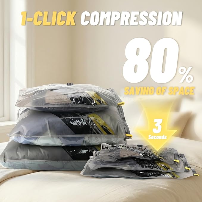 Cordless Vacuum Bags for travel - 18 Pack Rechargeable Wireless Vacuum Seal Bags for Clothing Travel, Space Saver vacuum storage bags with pump for Clothes, Blankets & Luggage Organization