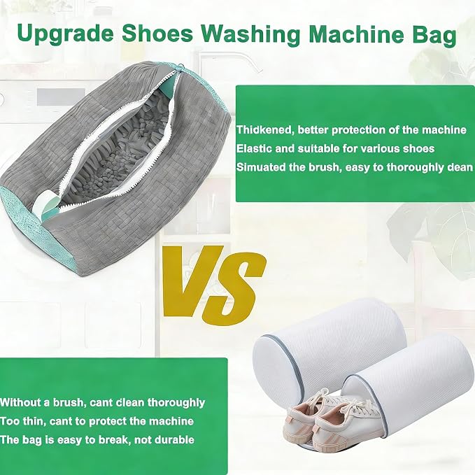 Shoes Washing Machine Bag(2 Pack),Reusable Laundry Bag for Washing Machine,Include 1 Dryer Mesh Bag and 2 Drying Racks,Shoes Bags with Durable Zipper for Sneakers and Canvas Shoes