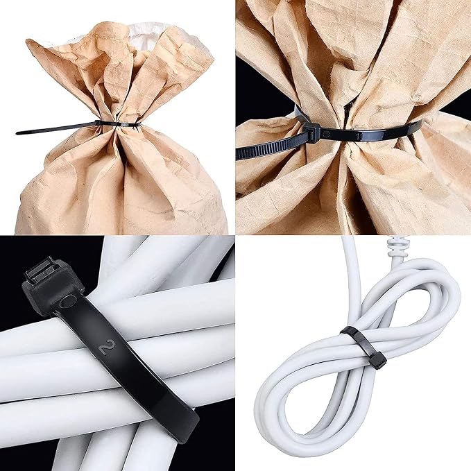 Zip Ties 14 Inch Black Cable Ties Wraps 100 Pcs with 60 Pounds tensile | Long plastic ties wraps 100 pcs/Pack