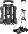 Vsaikeo Small Folding Hand Truck Dolly with 2 Wheels, Lightweight Aluminum Foldable Luggage Cart, Collapsible Cart Portable Dolly for Airport Travel Moving Use