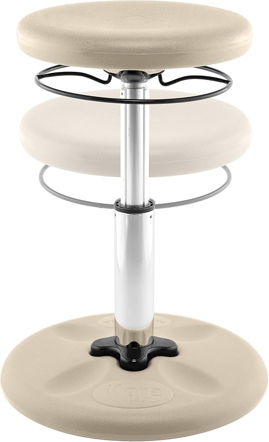 KORE DESIGN Adjustable Wobble Stool Chair, Girls/Boys Kid Desk Stools, Ergonomic Small Office Chairs, Flexible Seating, Active Kids, ADD/ADHD, Classroom, Home, Age 6-11, Standard (14-19in) Sand Dollar