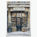 Winter Snowy Bookshop Art Aesthetic Poster Canvas Wall Art Decoration Living Room Home Decor Bedroom Decoration Poster Unframed8x12inch