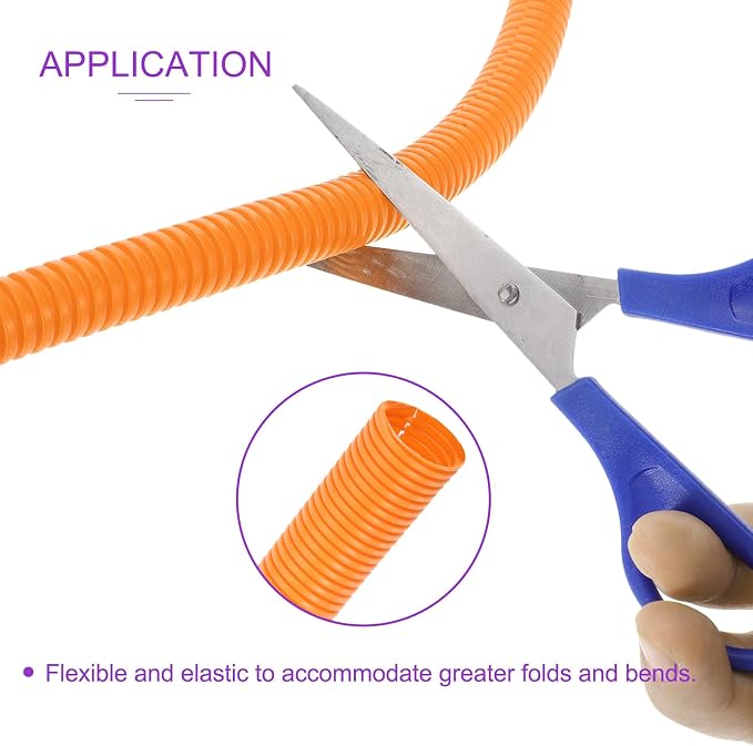 DMiotech 50ft Wire Loom Split Tubing 1 1/2 Inch(38 Mm) ID, Cord Protectors from Pet Flexible Conduit Cable Management for Office, Home, Garden, Orange