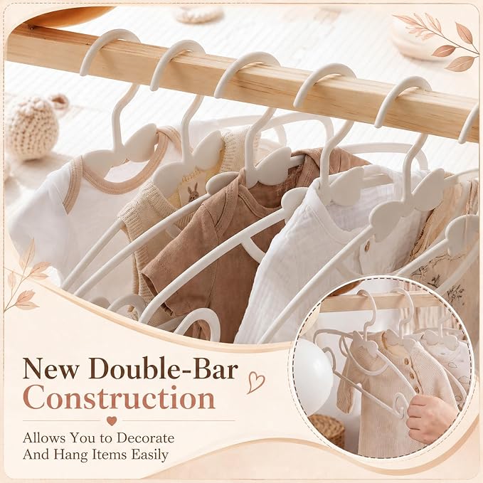 Wooden Baby Shower Crate Closet with Hanger Rack, Brown Bow Baby Gifts Basket with Balloon Accessories, DIY Babies Welcome Box for Pregnancy New Parent