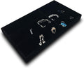 The Display Guys - Stackable Jewelry Tray and Organizer - for Drawers, Dressers, Store Display (15 Compartments, Black Velvet)