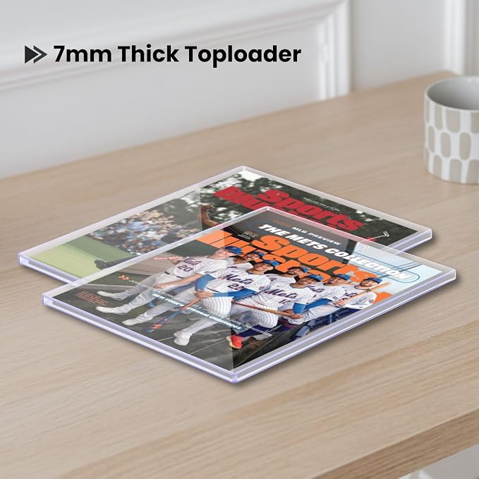 (5 Toploaders) Display Zone Magazine Protector for Collectors Sleeve Covers | Clear Rigid Hard Top Loader Holders - Plastic Display Case 7mm Thick Opening