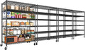 4Pack Wire Shelving 1500lbs 6 Tier Storage Shelves with Wheels NSF Certified Heavy Duty Steel Metal Shelf Adjustable Rolling Rack Kitchen Garage Closet Pantry Laundry 36''Wx18''Dx78''H