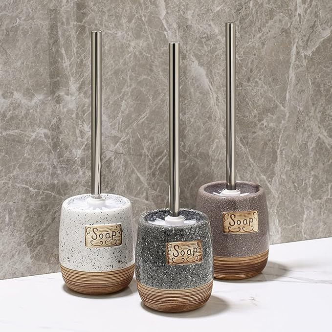 Toilet Bowl Brush and Holder Toilet Brushes with 304 Stainless Steel Handle for Bathroom Toilet Cleaner Brush, No Dead Angle Home Cleaning Utensils Bathroom Accessories (Color : A) (B)