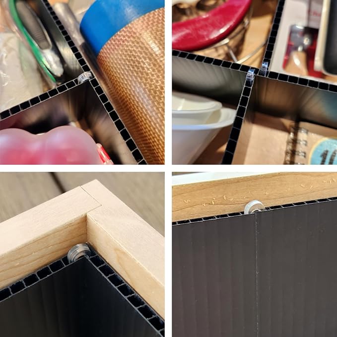 Customizable Grid Drawer Dividers, Cut to Fit Organizer | 8 PACK, Adjustable drawer dividers for any size drawer. Custom DIY grid organizer for kitchen, bathroom, desk, and more.