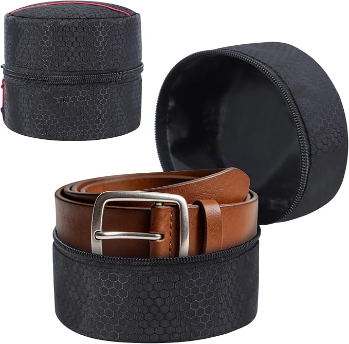 Belt Organizer Case,Travel Belt Storage Holder for Closet Drawer,Display Case for Belts,Ties,Portable Container Storage Holder,Height 3.9inch(Bag Only)