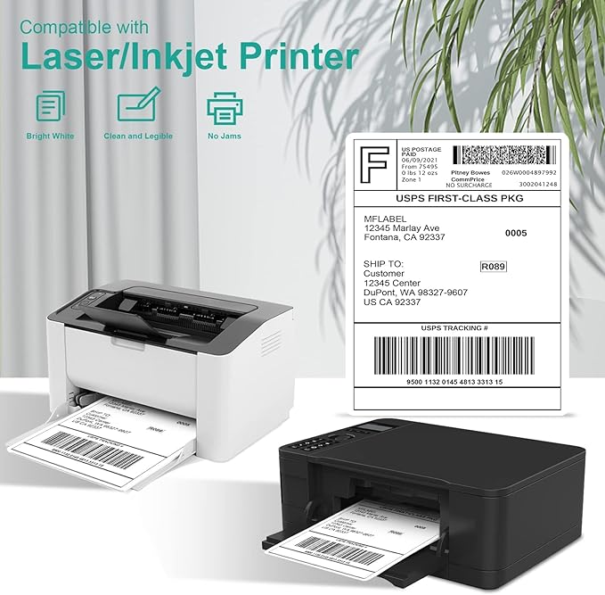 MFLABEL Full Sheet Sticker Label, Address Sticker, White Matte Label Paper, 8-1/2" x 11" Shipping Labels for Laser & Inkjet Printer (700 Labels, 700 Sheets)