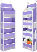 Yecaye Over the Door Organizer forNursery Closet 35.2lbs Load Purple 4 Tier | Over the Door Storgae for Newborn Baby Essential Diaper Baby Clothes, College Dorm Room Essentials, Stuffed Animal Storage