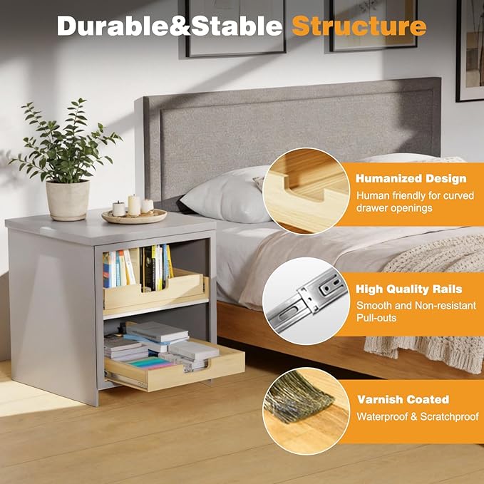 Pull Out Cabinet Organizer, 23''W×21''D Sliding Drawers for Cabinets, Soft Close Slide Out Wooden Pull out Drawers, Base Cabinet Organization for Kitchen, Pantry, Bathroom